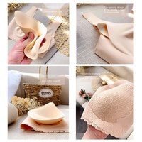 Latex 4.0 Thai rembourré tasse dames couverture complète gilet haut dentelle Air femme Bralette fil gratuit Push up sans fil sans couture soutien-gorge