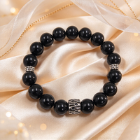 Bracelet tendance en obsidienne 5A, bijoux à porter au quotidien, bracelets perlés personnalisés, bracelets faits à la main, pierres naturelles, bracelet pour cadeau