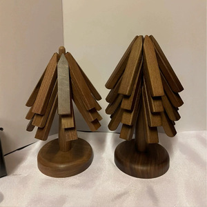 Tapis de table résistant à la chaleur en bois, design nordique, forme irrégulière, pour la maison ou le bureau, article cadeau - Product Image 2