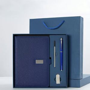 Wholesale Promotional Luxury Leather Notebook Journal for <b>Gifts</b> Customized Business A5 Diary Pen Corporate <b>Gift</b> Set With USB - Product Image 4