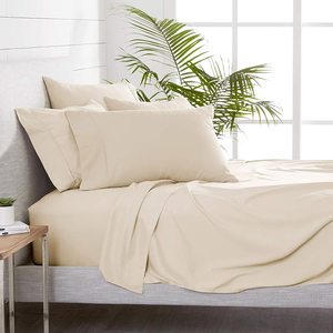 Bộ sưu tập 1800 cao cấp 6-Piece khách sạn sang trọng giường tờ thiết lập hiện đại rắn giường phẳng tờ với túi sâu gấp phong cách - Product Image 5