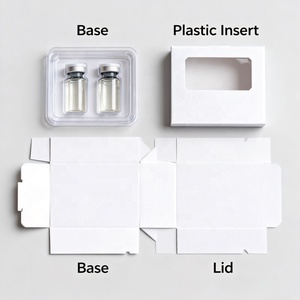 Confezione per Siero Peptidico con Inserto <span class=keywords><strong>in</strong></span> <span class=keywords><strong>Plastica</strong></span> e Finestra Trasparente Personalizzata, Scatola per 2 Fiale di Peptidi - Product Image 2