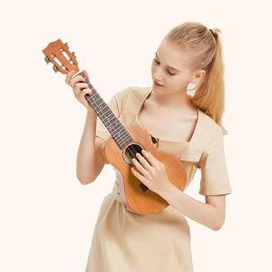 Ukelele de 23 pulgadas con núcleo de flor de durazno, panel de madera maciza, 4 cuerdas, guitarra pequeña hawaiana, guía para principiantes - Product Image 2