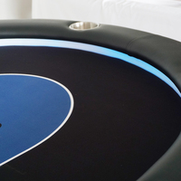 Tables de poker personnalisées en gros pour 6 à 10 joueurs avec éclairage LED, table de jeu de casino pour jeux de poker avec porte-gobelets intégrés
