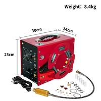 TUXING CE OEM couleur rouge haute pression 4500psi/300bar/30mpa 220V/110V ventilateur refroidissement arrêt automatique 12V Paintball jeu PCP compresseur d'air