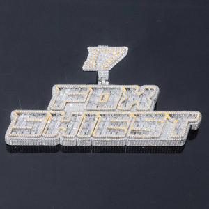 Colgante de Letra Hip Hop con Diamantes Cultivados en Laboratorio VVS Personalizados para Hombre, Certificado IGI, Corte Baguette, Colgante con Nombre con Diamantes Incrustados, Joyería Fina - Product Image 1