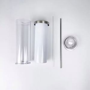 Gobelet isotherme droit de 20 oz avec paillettes effet boule à neige, vierge pour sublimation, en acier inoxydable 304, tasse à eau portable pour voyage et extérieur - Product Image 4
