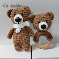 Couleur personnalisée coton biologique peluche crochet renard lapin lion cerf ours en peluche poupée poupées en peluche personnalisées crochet animaux