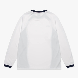 เสื้อฟุตบอลฤดูใบไม้ร่วงแบบกำหนดเอง สีขาวกรมท่า คอวี ระบายเหงื่อได้ดี เสื้อกีฬาสำหรับผู้ใหญ่แบบยูนิเซ็กซ์ พิมพ์ลายดิจิทัล - Product Image 2