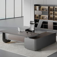 Scrivania Direzionale in Legno di Lusso Moderna, Design per Ufficio Manager, Vendita Diretta dalla Fabbrica KMJ