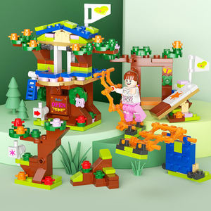 Educational <b>Plastic</b> Building <b>Blocks</b> Action Figures for Kids Children's Girl Toy Fairy Tale Tree House Brick Diy Toy Set - Product Image 2