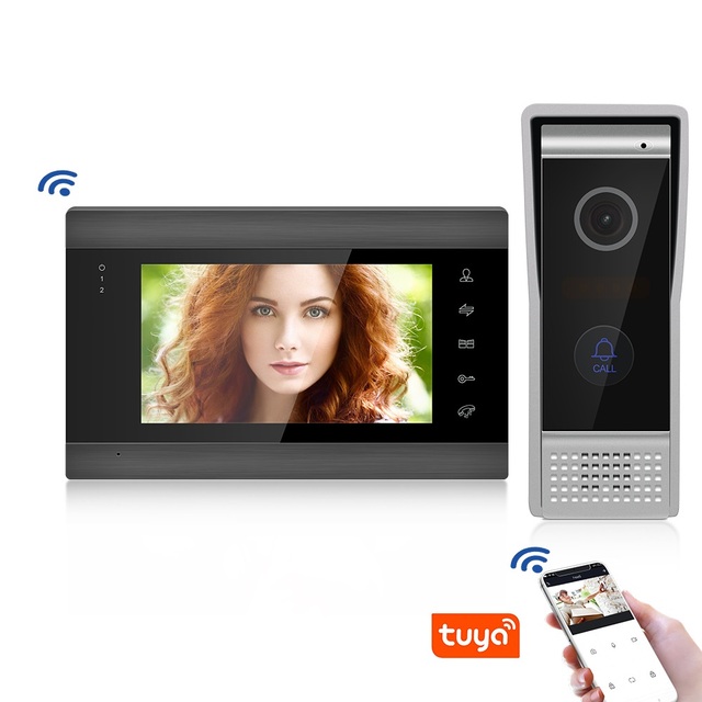 Newest Tuya FHD 1080P 4 Wire WiFi Video Intercom System Doorbell 2 Doorbells with 6 Monitors AHD Camera