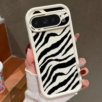 Coque de téléphone souple antichoc en TPU avec design animalier noir minimaliste peint à la bombe pour Google Pixel 8 et 8A