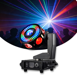 Projecteur laser RVBW 120W à tête mobile, faisceau lumineux stroboscopique DMX512, activé par le son, 2 faisceaux 540° Pan/320° Tilt, éclairage de scène pour DJ et soirées - Product Image 1