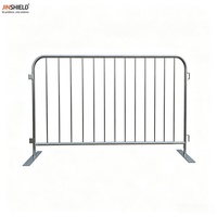 Barrière de contrôle des foules galvanisée, barricade piétonne en acier emboîtable pour événements et sécurité routière