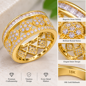 18K Gold <b>Ring</b> 5.20 Gram Handmade Fancy Gold <b>Ring</b> for Women Wedding Function Traditional <b>Indian</b> Gold Jewellery - Product Image 6