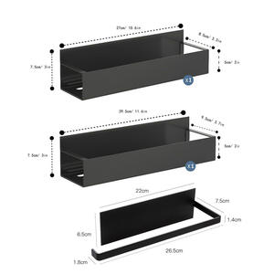 Estante de almacenamiento de ahorro de alta calidad organizador de estante de almacenamiento de especias magnético para refrigerador y horno Organizadores de nevera negros almacenamiento - Product Image 6