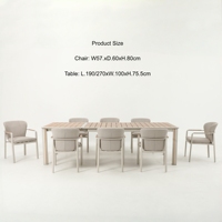 Table de jardin extensible de luxe en aluminium résistant aux intempéries, mobilier d'extérieur moderne, ensemble table et chaises
