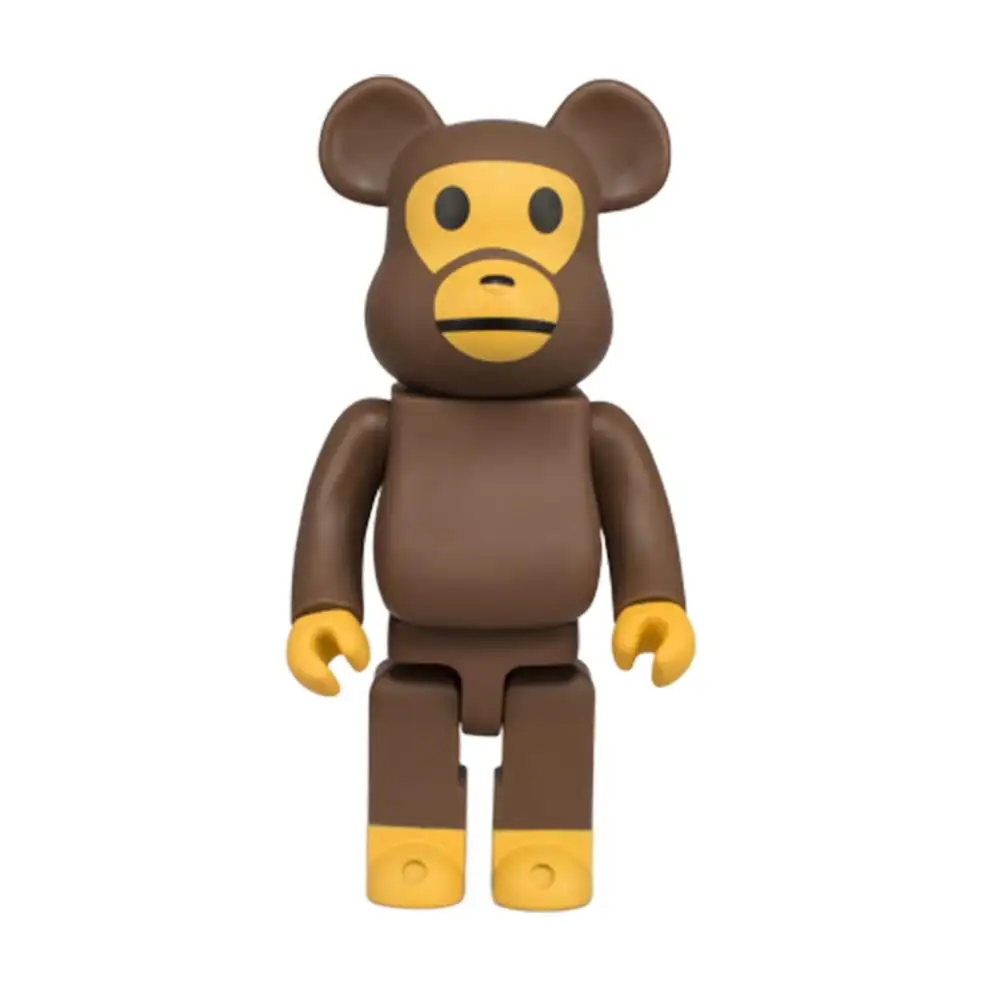 400% Bearbrick figura de acción de juguete con mono marrón