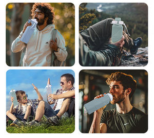 Bouteille d'eau mignonne en silicone de qualité alimentaire avec logo étanche extérieur portable et écologique pour les enfants écoliers - Product Image 6