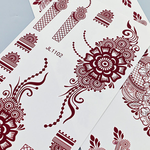 <span class=keywords><strong>Tatuaggi</strong></span> Temporanei all'Ingrosso Bianchi e Marroni Etnici con Henné, Adesivi per Mani e Corpo con Motivo Mandala, Impermeabili - Product Image 4