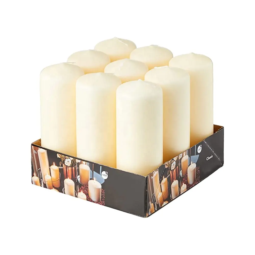 round pillar candles ivory wedding decor event church long burn time wax candle