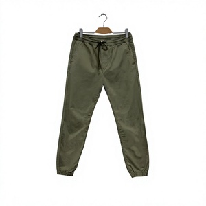 Pantalon décontracté pour homme, poids moyen, devant plat, 100% coton sergé, extensible, taille mi-haute, chinos avec fermeture éclair - Product Image 1