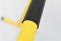Station de dips double en acier robuste, barres parallèles séparées, support portable jaune pour entraînement de musculation pectorale et triceps