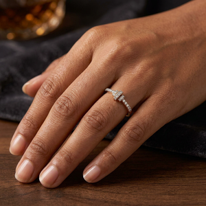 Modern Lab Grown Diamond Bar <b>Ring</b> for Women 10K 14K 18K Gold & <b>925</b> <b>Silver</b> 935 <b>Silver</b> - Product Image 1