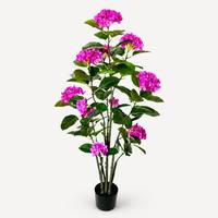 Pohon Hydrangea Buatan dalam Pot, Bunga Buatan Biru Putih Ungu untuk Dekorasi Rumah, Hotel, Pernikahan, Grosir
