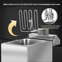 Friteuse électrique professionnelle pour restaurant commercial, en acier inoxydable, 11 L, double cuve, friteuse électrique commerciale