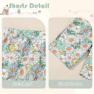 Conjunto de Ropa para Adolescentes, Conjuntos de Verano para Niñas con Top de Volantes en Capas y Pantalones Cortos Florales, Traje de Verano Lindo para Bebés y Niñas Pequeñas, 2 Piezas - Product Image 3