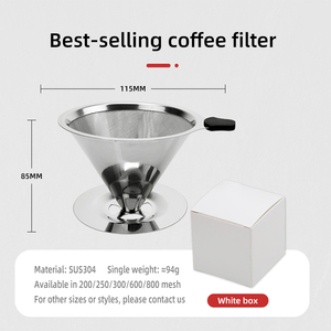 Thiết kế hiện đại lọc cà phê tay ủ cà phê Phễu SS304 lọc cà phê Màn hình cấp thực phẩm thép không gỉ - Product Image 4