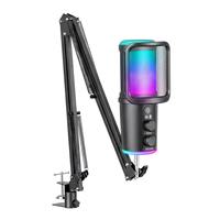 ONIKUMA M530 USB-Kondensatormikrofon mit Stummschaltung & Monitorfunktion 360° °   Drehbar und faltbar für Streaming, Podcasts, Gaming und Aufnahmen