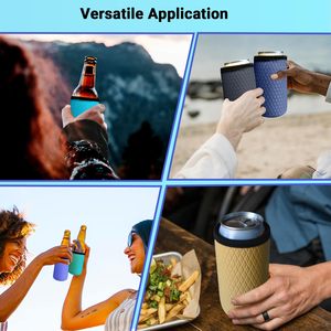 Manchons isothermes réutilisables pour canettes standard de 16 oz, supports souples antidérapants en néoprène pour canettes de bière et de soda - Product Image 5