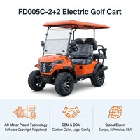 Voiturette de golf électrique 4 places, moteur AC 60V, vitesse maximale 30-50 km/h, suspension avant à ressorts à plaques/suspension arrière intégrale, sans entretien