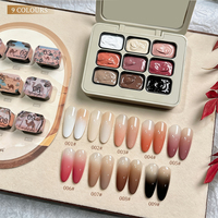 Vente en gros KLANA 9 couleurs Macaron PatPat Gel Pastel Éponge Tap Gradient Pigment pour ongles Soak Off UV LED Nail Art Paint Gel