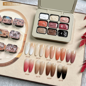 Gel de Uñas KLANA al por Mayor, 9 Colores Macaron PatPat, Gel Pastel con Esponja, Degradado, Pigmento para Uñas, Secado con Lámpara UV LED, Pintura para Arte de Uñas - Product Image 6