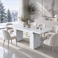 [Stock US] Livraison Gratuite Table à Manger Extensible Moderne Grain de Bois Blanc Plateau Amovible Expédition Domestique US MOQ 1