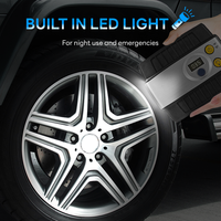 Kompresor Udara Portabel Richtek OEM/ODM 12V ABS dengan Monitor Tekanan Ban, Pengukur Digital, Lampu LED SOS Darurat untuk Mobil