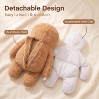 Peluche paresseux lestée de 2,2 kg avec compartiment intérieur amovible, compresses chaudes/froides micro-ondables pour soulager l'anxiété
