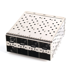 Connecteur de cage de port à fibre <span class=keywords><strong>optique</strong></span> empilable SFP SFP+ 2X5 ASSY avec joint EMI métallique et tubes optiques - Product Image 3