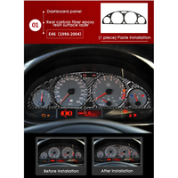 Autocollants décoratifs de tableau de bord en fibre de carbone pour BMW 3 E46 M3 1998-2005