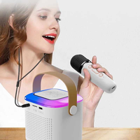 Mini machine de karaoké pour adultes et enfants, haut-parleur portable avec 2 micros sans fil, cadeaux de karaoké pour anniversaire