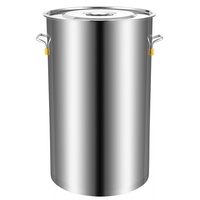Perlengkapan Hotel Panci Masak Dapur Stainless Steel 201 Kapasitas Besar Peralatan Restoran Wadah Sup dengan Dua Pegangan dan Tutup