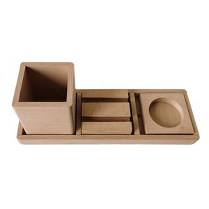 Tamaño personalizado madera maciza escritorio organizador pluma teléfono Oficina Mesa bandeja de almacenamiento con función extraíble - Product Image 1