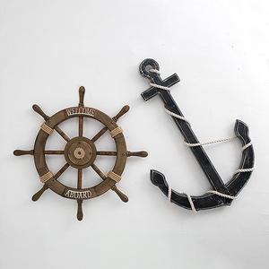 Vintage Pine Ship Wheel Wooden Wall Hanging Rustic Home <b>Decoration</b> Circular Design - Product Image 3