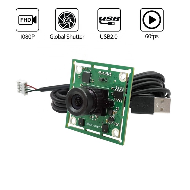 Factory Custom 2MP Global Shutter USB2.0 Industrial Camera Module No Distortion 60fps High-speed Motion Capture Without Driving
