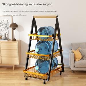 Carrito <span class=keywords><strong>de</strong></span> Almacenamiento Metálico <span class=keywords><strong>de</strong></span> 3 Niveles para Cocina <span class=keywords><strong>con</strong></span> <span class=keywords><strong>Ruedas</strong></span>, Soporte Desmontable para Frutas <span class=keywords><strong>con</strong></span> Asa <span class=keywords><strong>de</strong></span> <span class=keywords><strong>Madera</strong></span> - Product Image 4