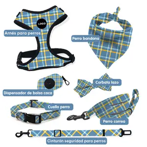 Conjunto de correa para perro, Collar de tela personalizado, conjunto completo de correa para perro